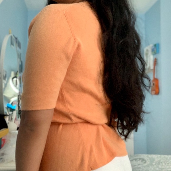 JEANNE PIERRE - ORANGE WRAP SHIRT (SIZE: M) - Picture 2 of 4